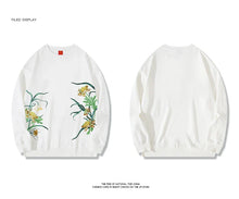 Load image into Gallery viewer, Embroidery tranquility flower sweatshirt