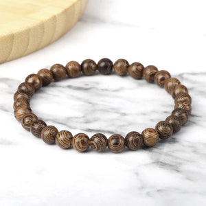 Natural wood buddha bracelet