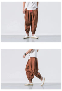 Draw elastic ankle harem pants