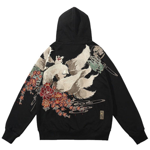 Premium embroidery fox hoodie