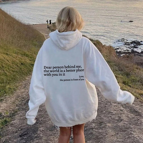 Dear message text hoodie