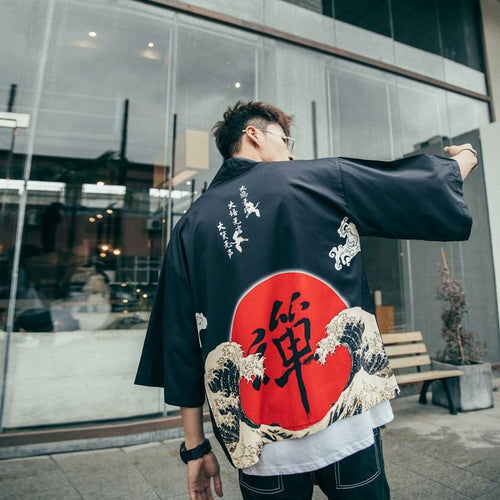 Japanese rising wave kimono