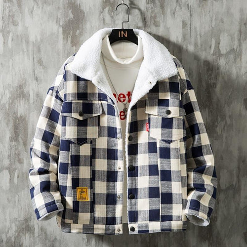 Denim plaid style jacket