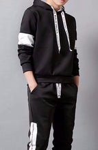 Load image into Gallery viewer, Patchwork street style hoodie + sweatpants set