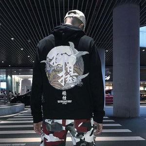 Japanese flying crane kanji hoodie