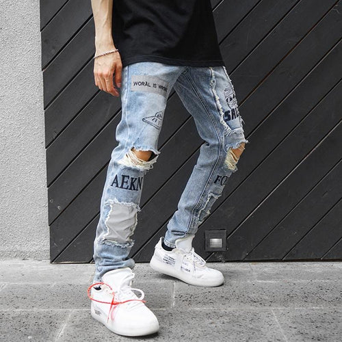 Graffiti reflector jeans